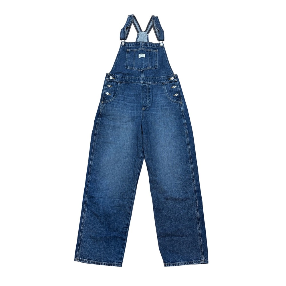 Levi's Denim Overalls Women M Blue Baggy Straight Leg Medium Wash Gorpcore NWT